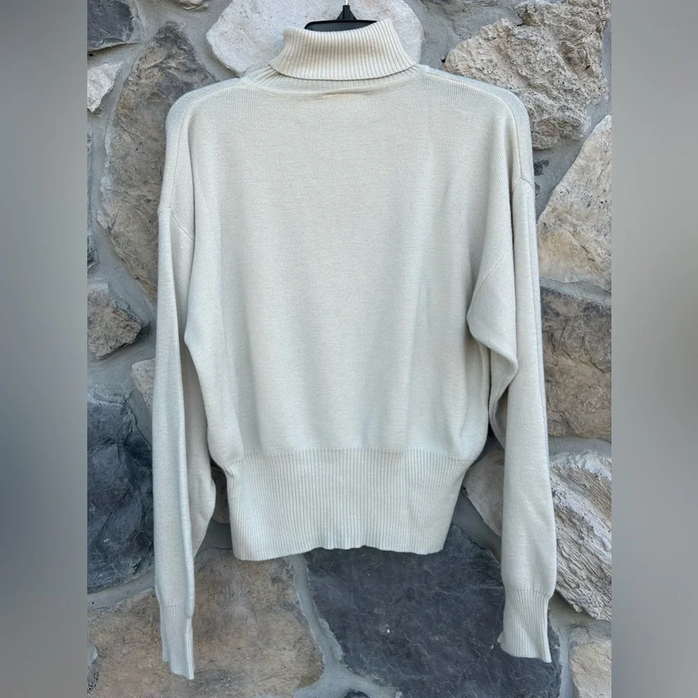 Vintage Meister Wool Blend Turtleneck Sweater Sz S Embroidered Cottagecore